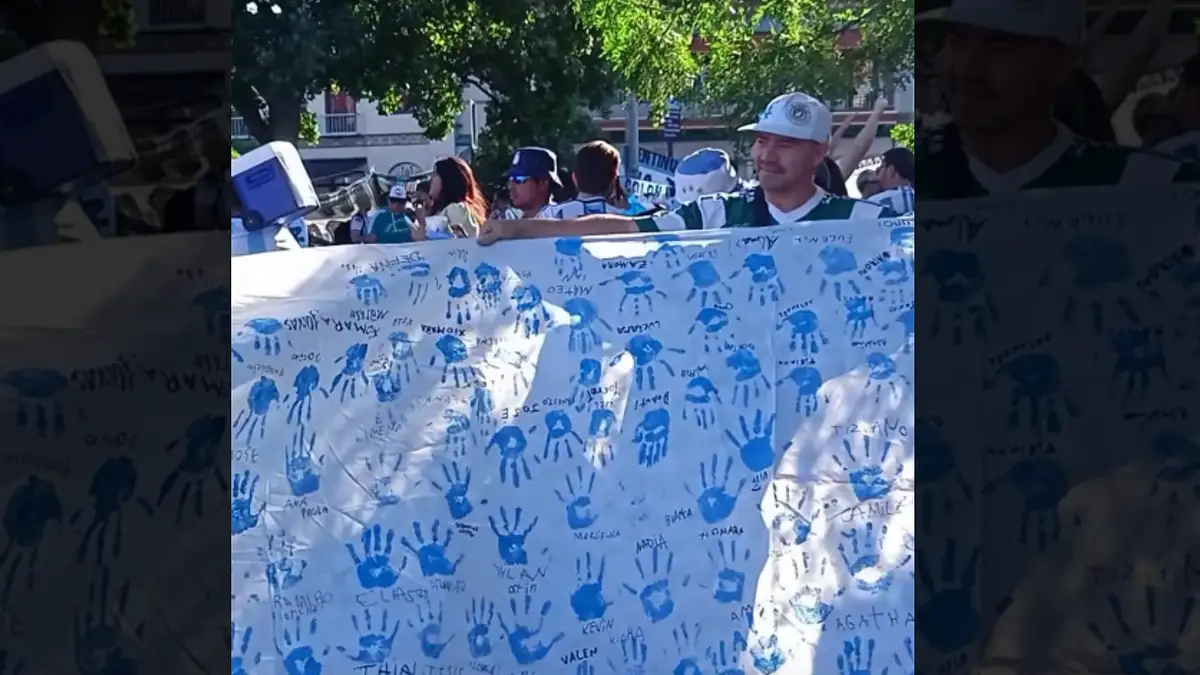 Las manos de los alumnos de una escuela de Corrientes llegaron al Mundial