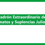 Padrón Extraordinario de Interinatos y Suplencias Julio 2026